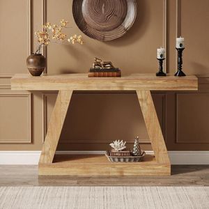 Mesa Consola de Madera Rústica Industrial de 55 Pulgadas con Almacenamiento para Entrada o Sofá - Product Image 4