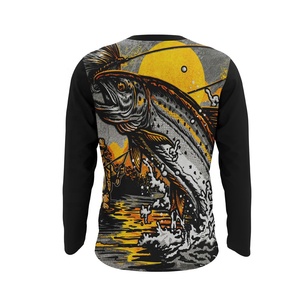 T-shirts de pêche à manches longues pour hommes, vêtements de pêche légers, personnalisés par Sublimation, - Product Image 4