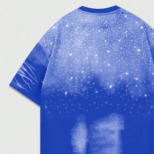 Camisas de hombre personalizadas de color sólido con degradado de diamantes de imitación, al por mayor, 100% algodón de alto gramaje, estilo urbano, manga corta, casual, proveedor de EE. UU. - Product Image 5