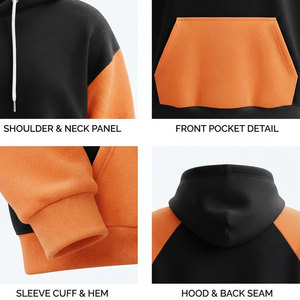 Sweat à capuche pour homme au style élégant et contemporain, avec logo personnalisé, poche kangourou et épaules tombantes - Product Image 4