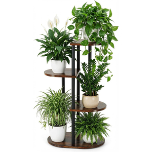 Soporte de Esquina Moderno de 5 Niveles de Madera y Metal para Plantas, Soporte para Macetas de Interior para Decoración de Sala de Estar y Balcón, Venta al por Mayor - Product Image 5