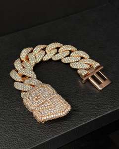 Custom 14K Gold Plated Moissanite Cuban <b>Bracelet</b> 925 Silver High Shine Hip Hop Luxury Jewelry Gift - Product Image 2