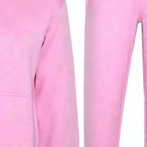 Women's <b>Pink</b> Hooded <b>Tracksuit</b> Full Zip Sweatshirt Jogger <b>Set</b> Casual Solid Color Cotton Autumn Wear - Product Image 4