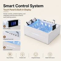 Ploutara Maßgefertigte Quadratische/Rechteckige Moderne Outdoor-Whirlpool-Badewanne Ergonomische Sitze Doppelte Kopfstützen Hydromassage-Düsen Smart