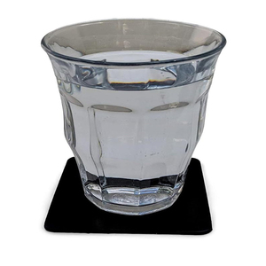 Sous-verres carrés en cuir pleine fleur naturel pour verres et boissons, avec support inclus - Product Image 3