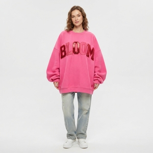Wholesale Oversized Crew Neck <b>Women</b>’s Sweatshirt Relaxed Loose Fit Long Sleeve Pullover Casual Fashion <b>Top</b> For <b>Women</b> - Product Image 4