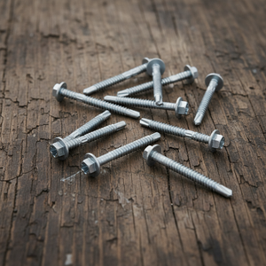Vis de perçage métriques de qualité professionnelle, robustes, en acier au carbone galvanisé à chaud, tête à rondelle de 12 mm de diamètre - Marque PDC - Product Image 1