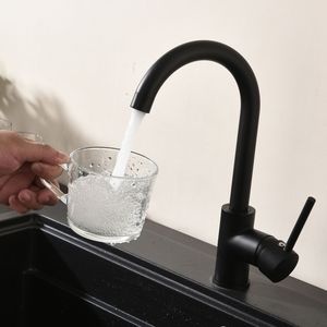 Rubinetto da Cucina Monocomando in Acciaio Inox Nero Opaco, Moderno Rubinetto Commerciale a Foro Singolo per Uso in Bar - Product Image 2