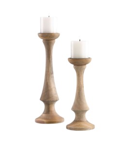 Juego de 3 Portavelas de Madera, Estilo Rústico Natural, para Velas de Pilar, Decoración Navideña - Product Image 3