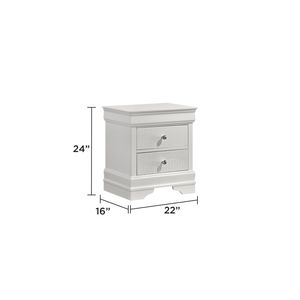 Table de chevet Blaze de style moderne à 2 tiroirs en bois fait main en blanc - Product Image 3
