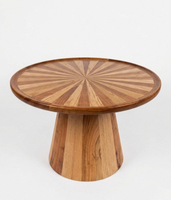 Table basse ronde en bois brun pour salon, table centrale élégante, mobilier moderne pour la maison, décoration intérieure, accent décoratif