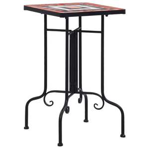 Mesa Auxiliar Decorativa Pequeña para Exteriores de Terracota y Hierro Blanco con Incrustaciones - Product Image 1