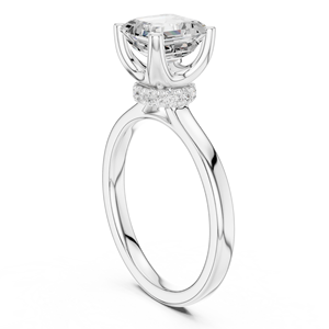 แหวนหมั้นทองคำขาว 14k ขายดีอันดับต้นๆ ประดับเพชรทรง Asscher แบบสี่ขา ฝังเพชรเพาะเลี้ยง มีจำหน่ายในราคาที่สมเหตุสมผล - Product Image 4
