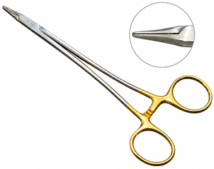 Porte-aiguille industriel Euphrate Pasque en acier inoxydable 18 cm droit 1 mm à mâchoires à dents croisées TC, poignée à cliquet, OEM - Product Image 6