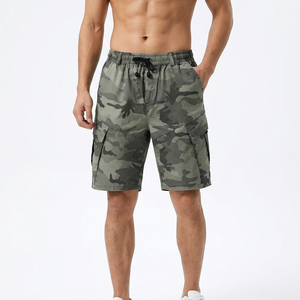 Pantalones Cortos de Camuflaje para Hombre, Cintura Media, Cordón Ajustable, Tela Oxford Transpirable, Pantalones Cortos Casuales Tipo Bermuda con Bolsillos - Product Image 6