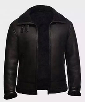 En gros 2021 Nouveaux hommes Marron Combattant Aviateur B3 Vol Bomber Fourrure En Peau de Mouton En Peau De Mouton Véritable Veste En Cuir D'hiver Offre Spéciale