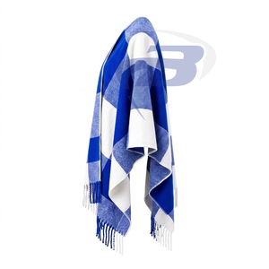 Zeta Phi Beta ZPB Sorority – Cape châle à carreaux blancs et bleus pour femme, cardigan décontracté 100 % acrylique, chaud pour l'hiver, écharpe à porter au quotidien - Product Image 2