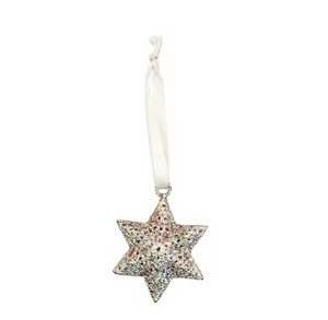 Christmas Hanging Metal Star Ornament <b>Blue</b> <b>Glitter</b> Decoration for Tree Home Party Holiday Decor Gift Piece Hanging Pendant - Product Image 5