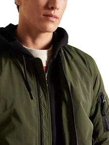 แจ็กเก็ตบอมเบอร์สำหรับผู้ชายเสื้อแจ็กเก็ตแนวสตรีทสำหรับผู้ชายปักโลโก้ตามสั่ง - Product Image 3