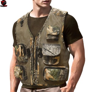 Gilet utilitaire en maille respirante pour homme, col en V, fermeture éclair intégrale, plusieurs poches zippées, pour la chasse, la pêche, la photographie, les voyages - Product Image 4
