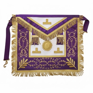 Pin de Solapa Grand Master 98 Deluxe. Tela de Cuero Genuino. 41x46cm-Memphis-Misraim Rite (ORUMM) Agua bordada a máquina - Product Image 3