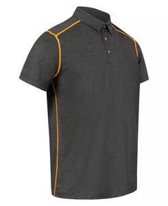 2026 Men's Wholesale Solid Color Short Sleeve <b>Polo</b> Shirt Breathable Knitted Casual Design Regular Fit <b>Orange</b> Trim Detail - Product Image 3