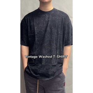 Camiseta con efecto lavado ácido para hombre, camisetas vintage personalizadas a precio de mayoreo, camiseta para hombre - Product Image 5