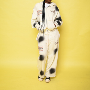 Ensemble sweat à capuche et short déchiré streetwear, survêtement oversize unisexe, imprimé graphique vintage délavé à l'acide, tenue décontractée d'été - Product Image 3