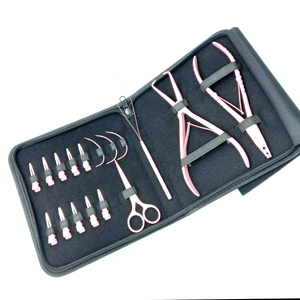 Stainless Steel Hair Extension <b>Pliers</b> <b>Sets</b> Kit with Hook Needle Professional Wholesale Hair Extensions Tools With Custom Label - Product Image 6