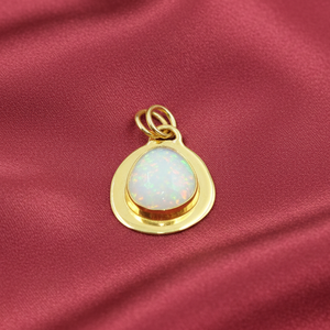 Pendentif en opale éthiopienne en argent sterling 925, forme de goutte, plaqué or rose et or jaune, bijoux bohèmes faits à la main, cadeau pour femmes - Product Image 2
