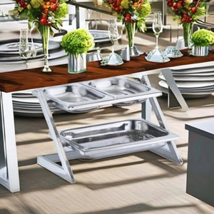 ชั้นวางสลัดสแตนเลส 2 ชั้นสำหรับบุฟเฟ่ต์ - Product Image 1