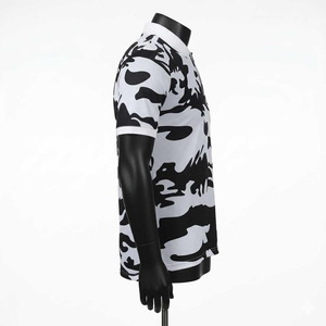 Chemises à manches courtes en tricot respirant de haute qualité pour hommes grandes tailles, logo brodé personnalisé, style élégant, en spandex/coton - Product Image 2