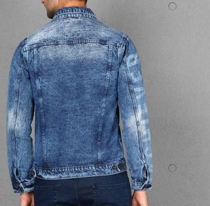 Veste en jean solide de haute qualité pour hommes, bombardier d'hiver décontracté et respirant avec manches en fourrure de mouton personnalisable, grande taille pour la vente en gros - Product Image 4