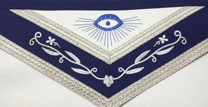 Premium Masonic Blue Apron Embroidered Freemason Regalia Blue Lodge Ceremonial Apron Adjustable Belt Lodge Wear USA - Product Image 3