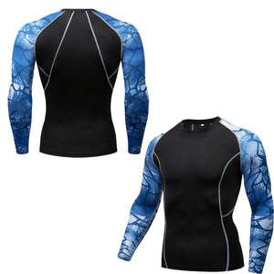 เสื้อคอมเพรสชั่นแขนยาวสำหรับผู้ชายแบบ OEM สั่งทำพิเศษ ระบายอากาศได้ดี แห้งเร็ว ยืดหยุ่น เหมาะสำหรับออกกำลังกาย ฟิตเนส และเป็นเสื้อชั้นในสำหรับกีฬา BJJ - Product Image 1