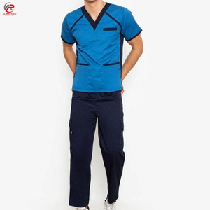 Vêtements médicaux à col en V de qualité supérieure à prix de gros, tissu sergé en spandex/polyester, usage hospitalier, unisexe - Product Image 2
