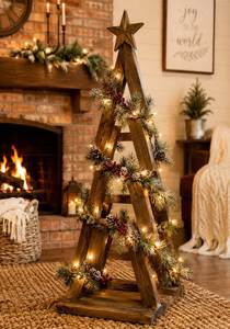 Décoration de table de Noël artisanale en bois, style pin miniature, traditionnelle, pour intérieur, artisanat artisanal en bois - Product Image 5