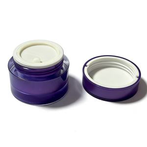 Pots cosmétiques vides <span class=keywords><strong>en</strong></span> plastique violet <span class=keywords><strong>en</strong></span> gros - Pots rechargeables avec revêtement scellé pour crème visage, sérum et produits de beauté - Product Image 2