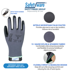 Gants de travail enduits de paume en nitrile faciles à installer Gants de sécurité pour champs pétrolifères avec résistance aux chocs et aux coupures confortables pour le travail quotidien - Product Image 3