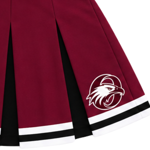 Ensemble uniforme de cheerleading marron, noir et blanc, avec crop top sans manches à col en V et jupe plissée, pour spectacle de danse et équipe de cheerleading - Product Image 6