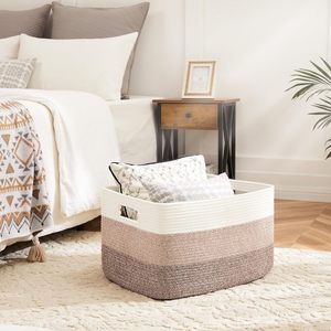 Cesta de Almacenamiento de Algodón, Gran Capacidad, Rectangular, Ecológica, Organizador para el Hogar, Venta al Por Mayor - Product Image 1