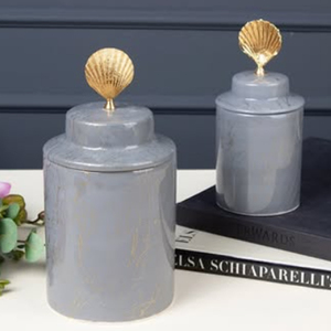Frascos de Almacenamiento de Vidrio y Metal de Tamaño Mediano de Primera Calidad para Venta al por Mayor, Recipientes Metálicos Decorativos para Cocina - Product Image 4