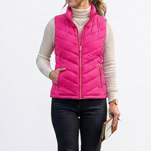 Women's <b>Canvas</b> Waterproof Quilted Sleeveless Puffer Vest Breathable Zippered Closure Padded <b>Jacket</b> with Pocket Comfortable Fit - Product Image 6