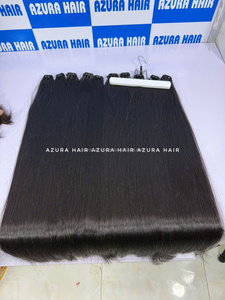 Soldes! Extensions de cheveux humains vierges non traités du Vietnam, style ondulé naturel, cuticule machine, super double trame, paquets - Product Image 4