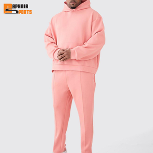 Conjunto de 2 Piezas de Sudadera con Capucha y Pantalones Deportivos de Felpa de Algodón Grueso, Color Liso, con Logotipo Personalizado, Hombros Caídos, Fabricante OEM - Product Image 6