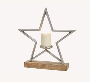 เชิงเทียนต้นคริสต์มาสทันสมัย ฐานไม้ทองเหลือง ตกแต่งบ้าน ทนทาน - Product Image 2