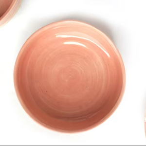 Bol en céramique émaillée à la main, finition spirale lisse, forme ronde élégante, durable, sans danger pour les aliments, idéal pour les desserts et les collations - Product Image 1