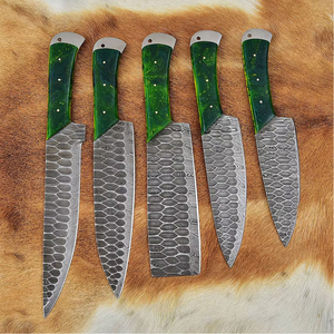 Juego de Cuchillos de Chef Hechos a Mano con Hojas Forjadas de Acero de Damasco, Diseño Elegante para la Cocina - Product Image 6