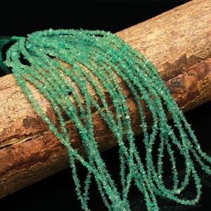 Cuentas de Esmeralda Cruda Zambiana de Calidad AAA de 3.3-5mm, Hilo de 18 Pulgadas para la Fabricación de Joyería - Product Image 2