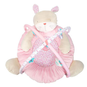 Tapis de jeu en peluche lapin rose avec arche d'activités pour bébés de 0 à 24 mois, jouet doux pour filles - Product Image 2